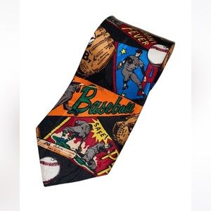 Surrey All-Star Baseball Motif Polyester Neck Tie